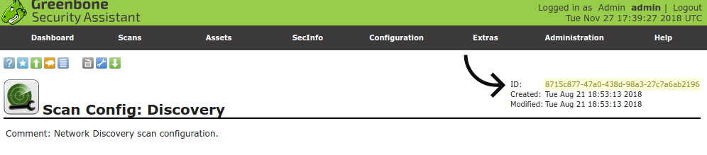 OpenVAS scan config ID