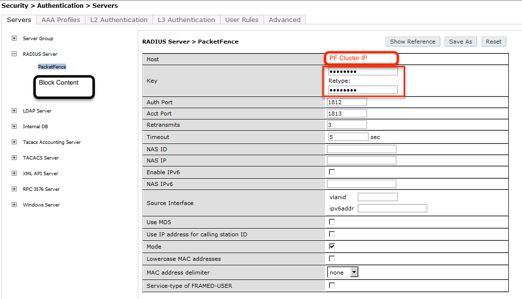 RADIUS server