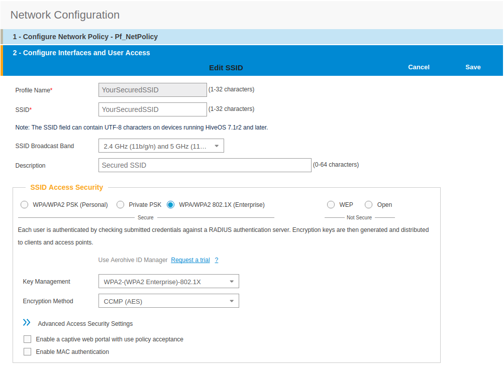 AerohiveSecuredSSIDconfig