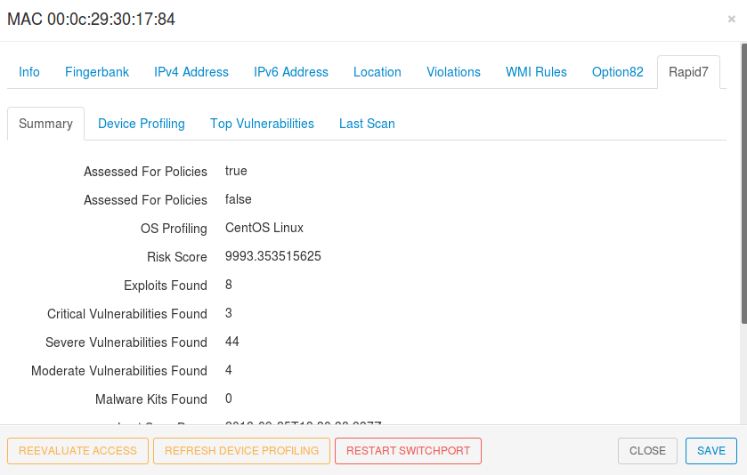 Rapid7 node tab