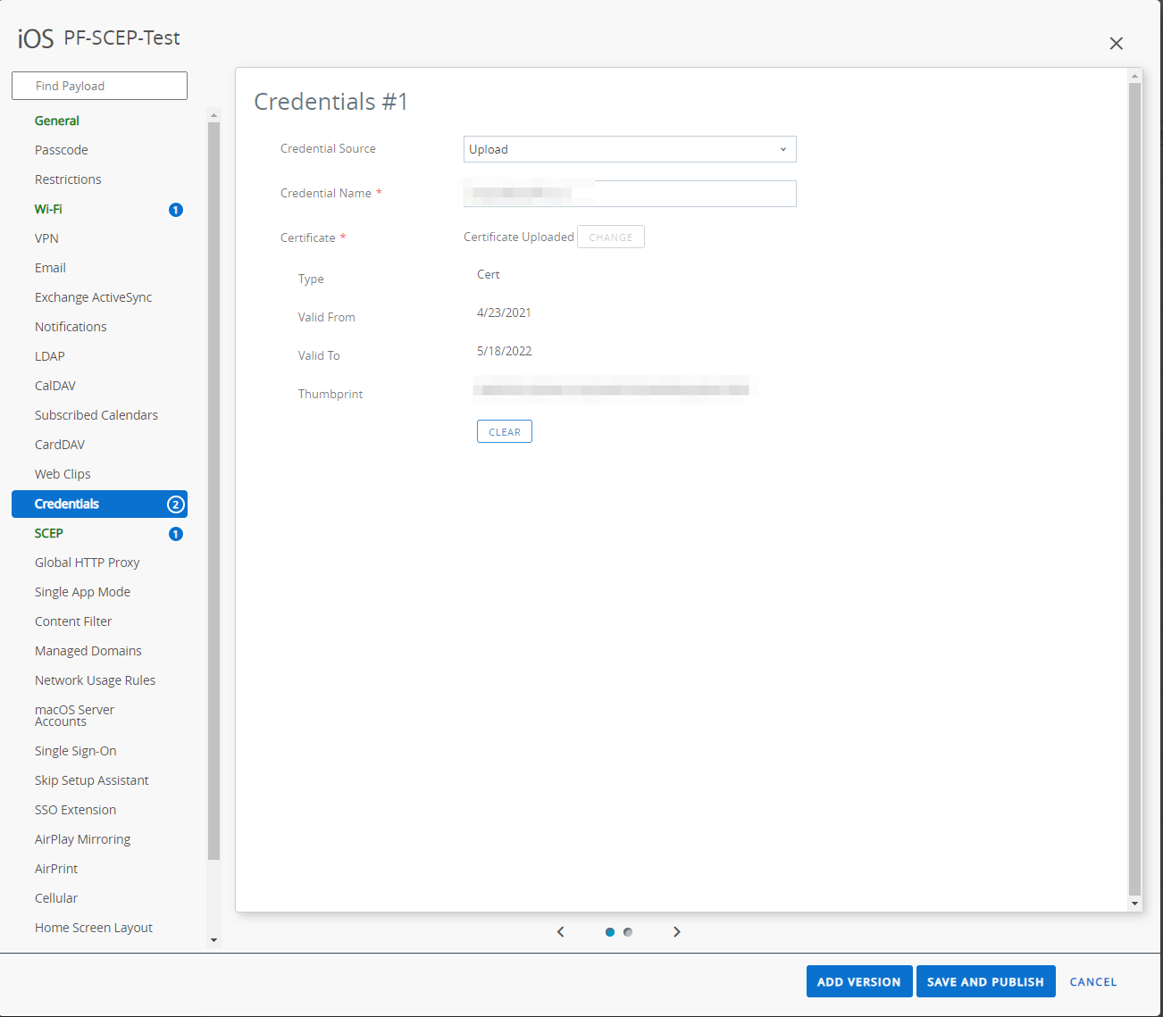 Add the Root CA certificate that issued the PacketFence RADIUS certificate