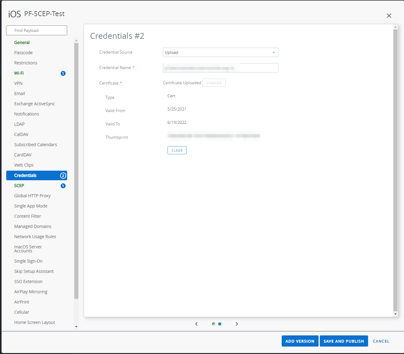 Add the PacketFence RADIUS certificate