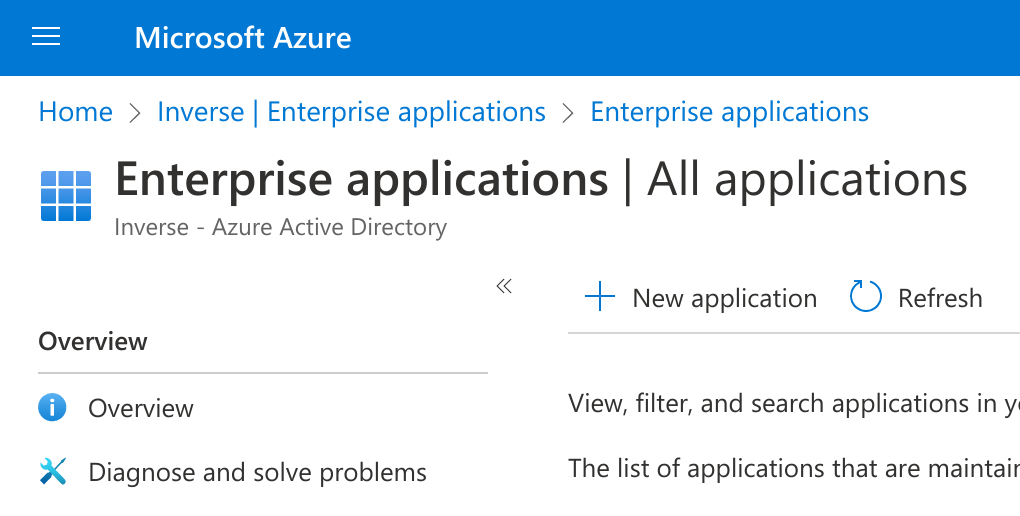 Azure SAML Entreprise Application