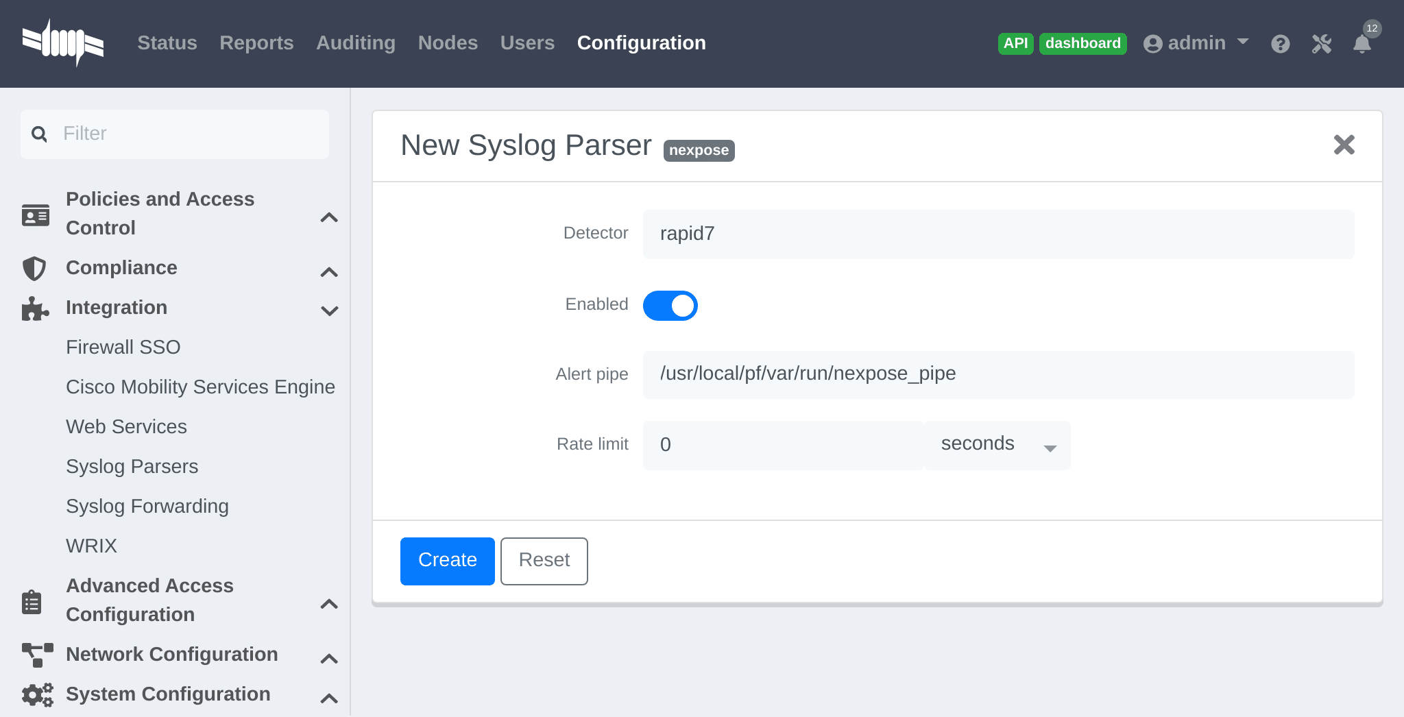 Rapid7 syslog parser