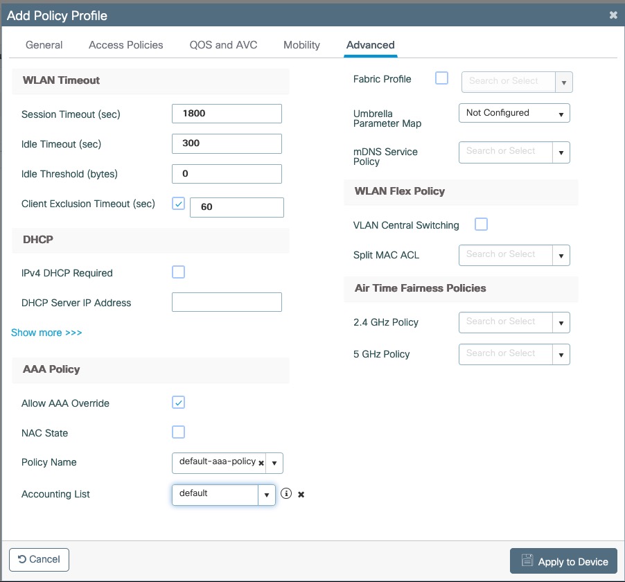 Add PF-Secure Policy Profile