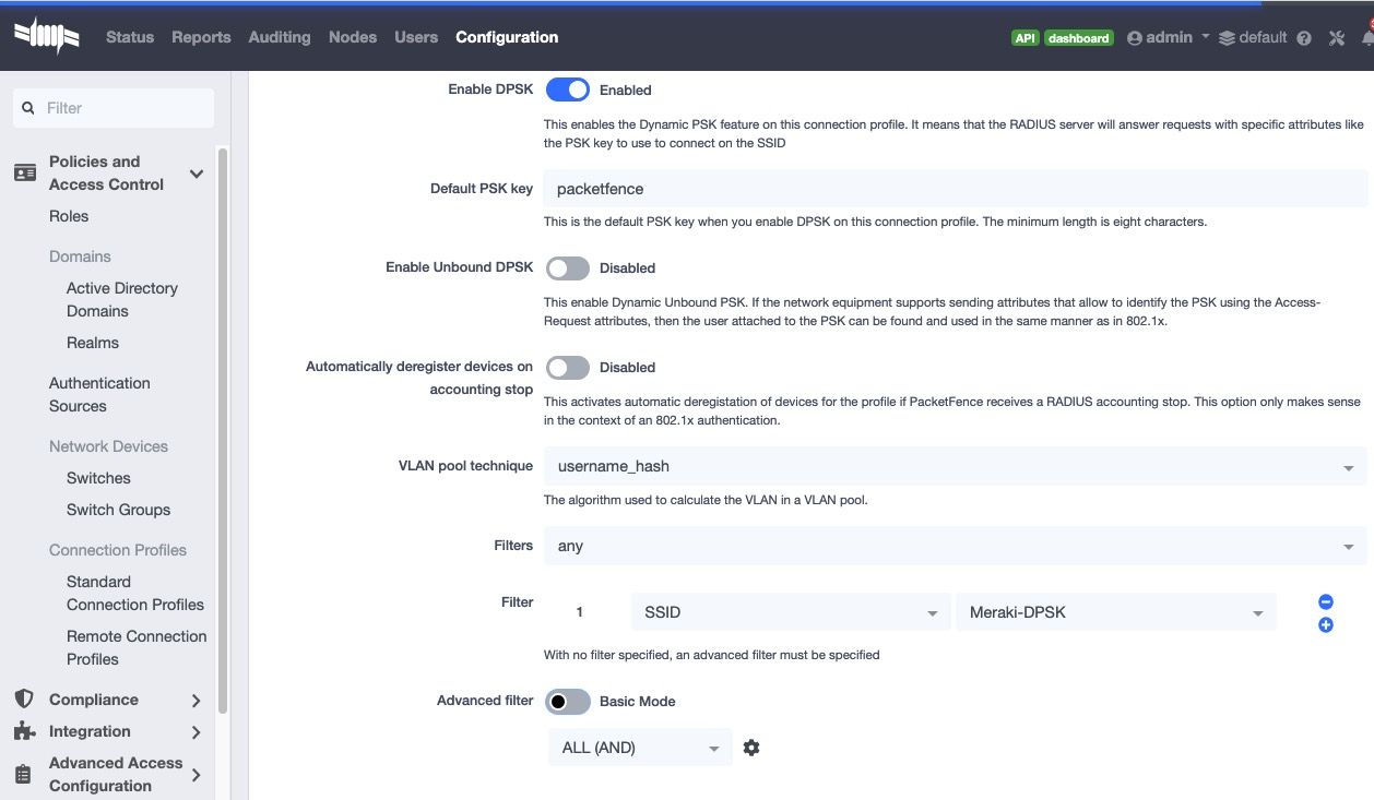 Connection Profile configuration