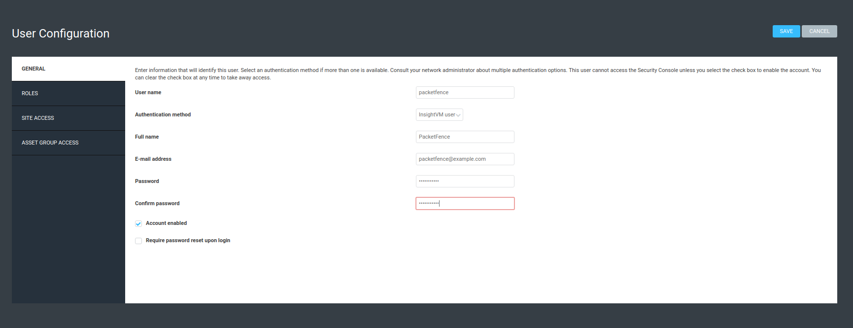 Rapid7 PacketFence user