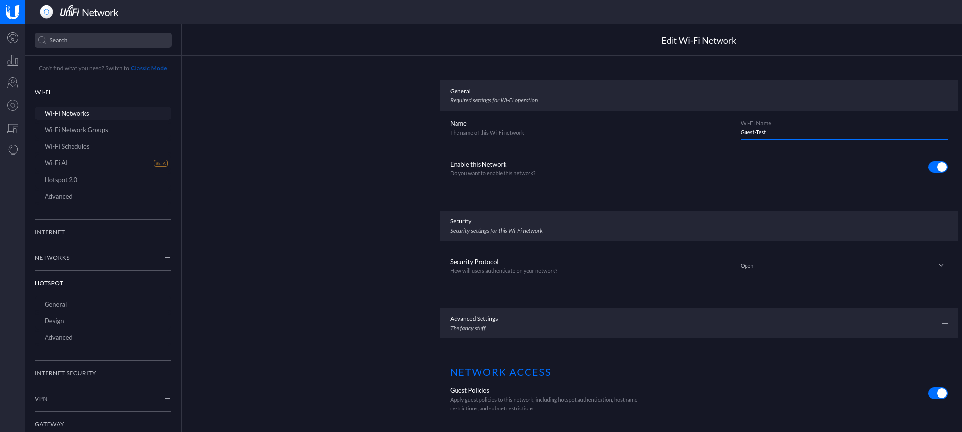 Unifi web-auth SSID