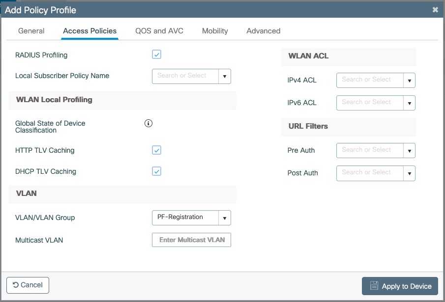 Add PF-Open Policy Profile