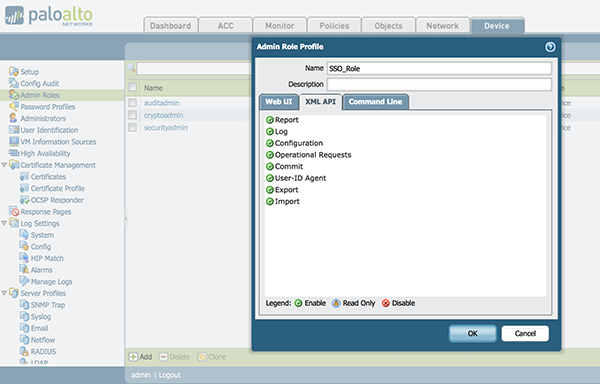 Create a SSO Role in the PanOS