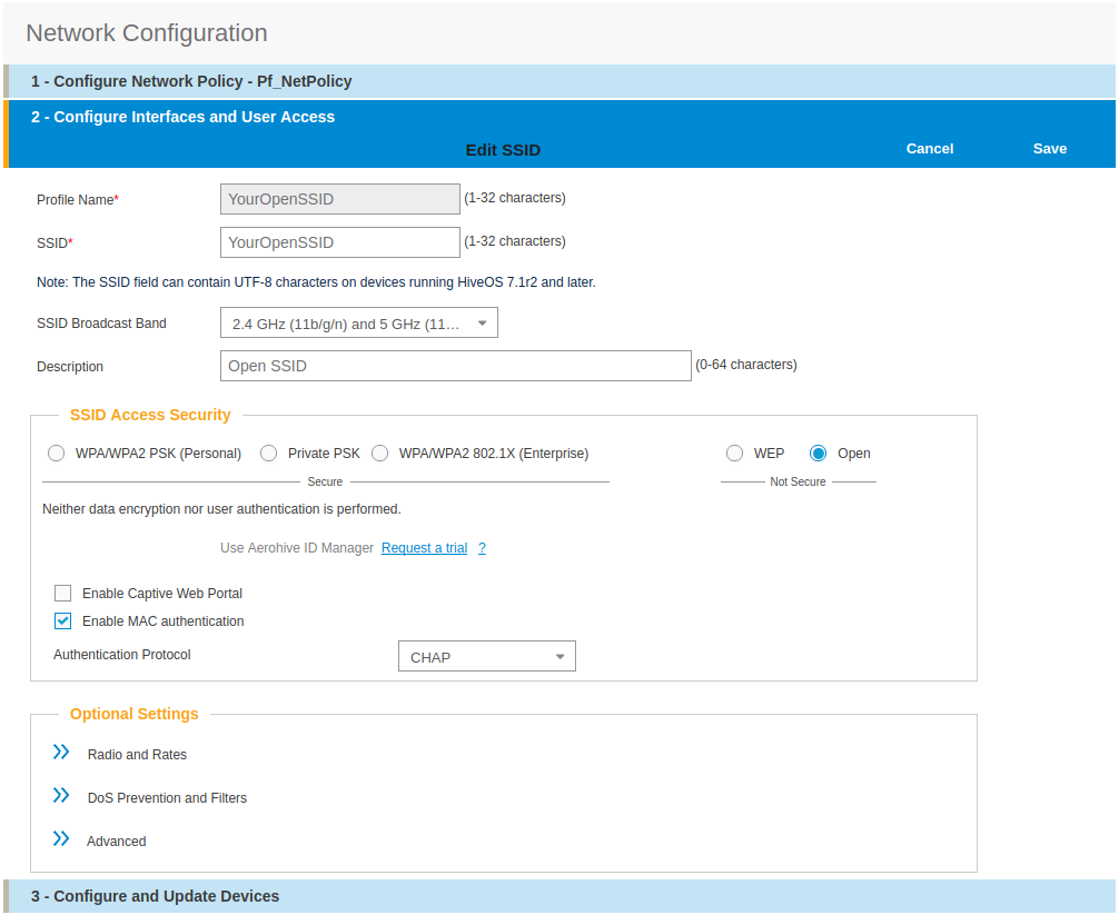 AerohiveOpenSSIDconfig