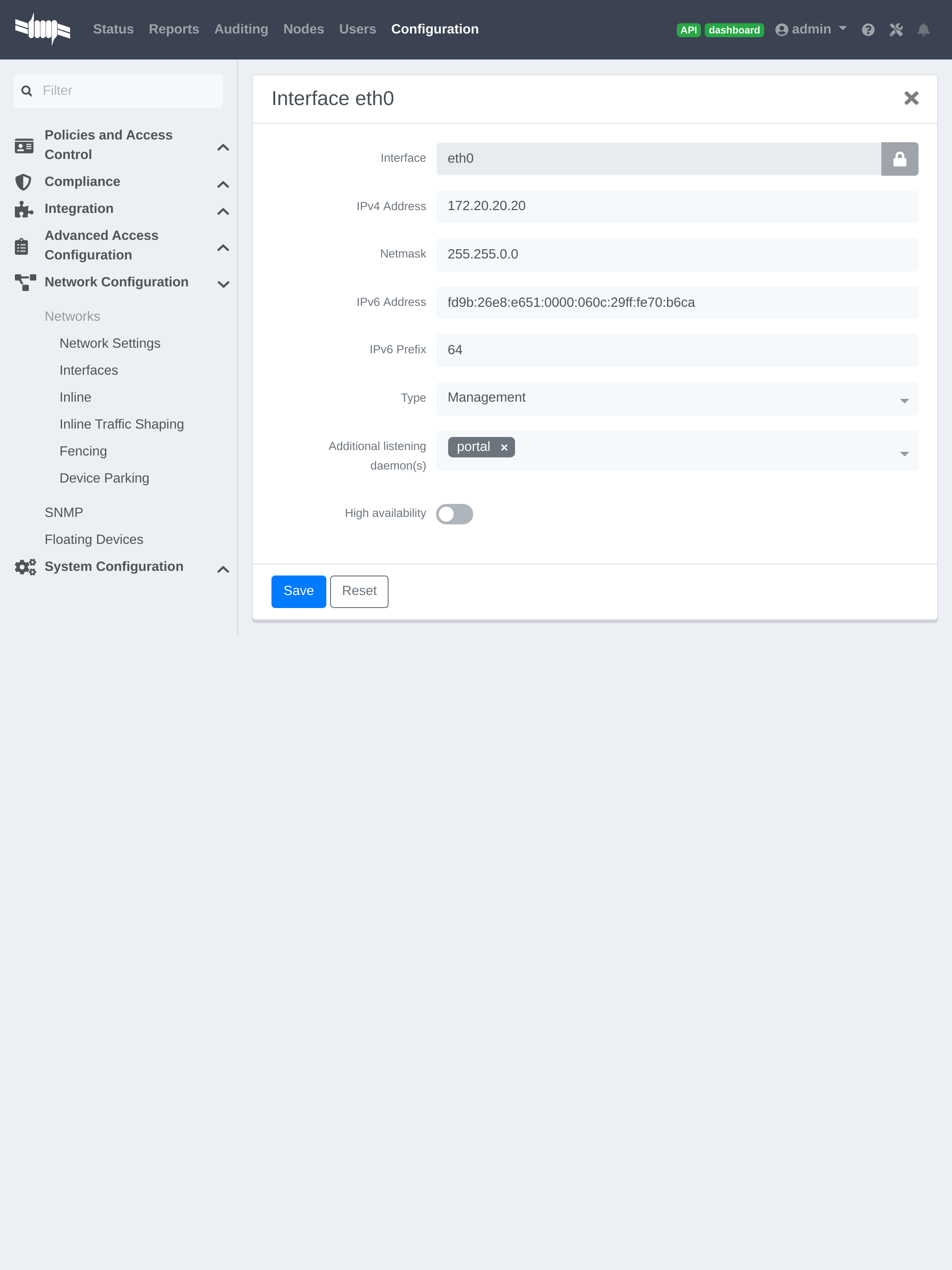 Captive Portal SSID configuration