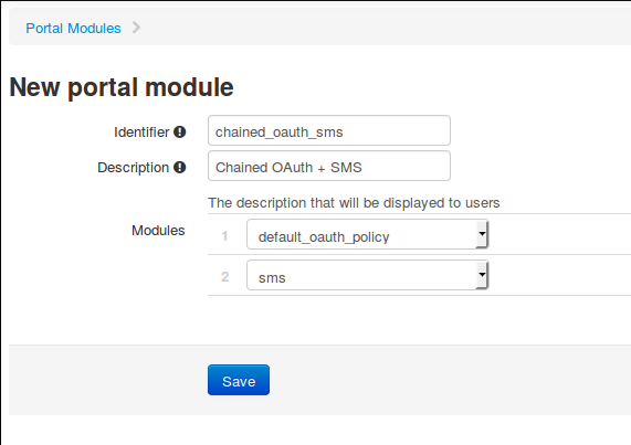 Chained OAuth + SMS module