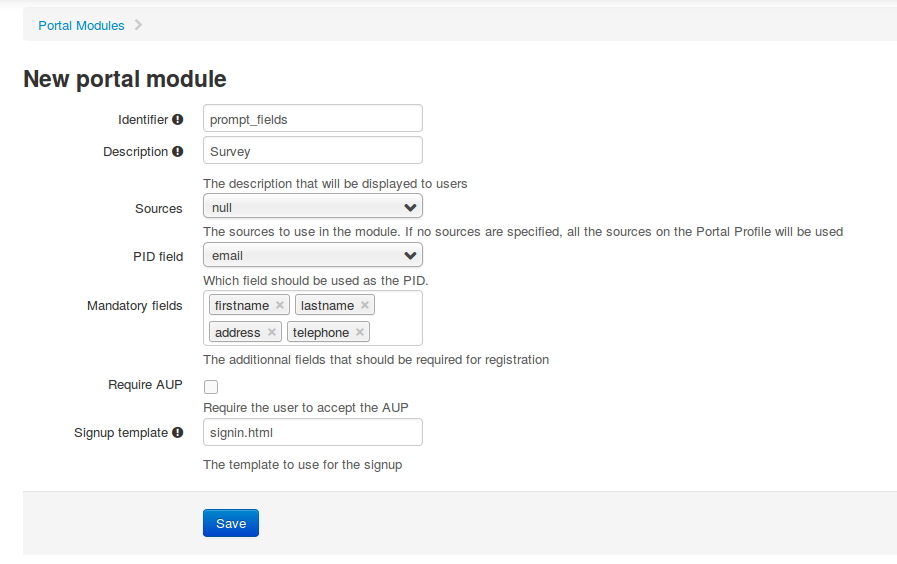 Prompt fields module