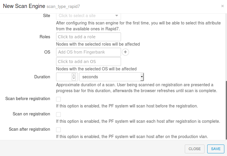 Rapid7 PacketFence config