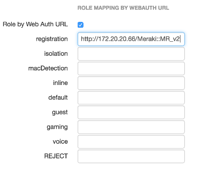 PacketFence URL configuration