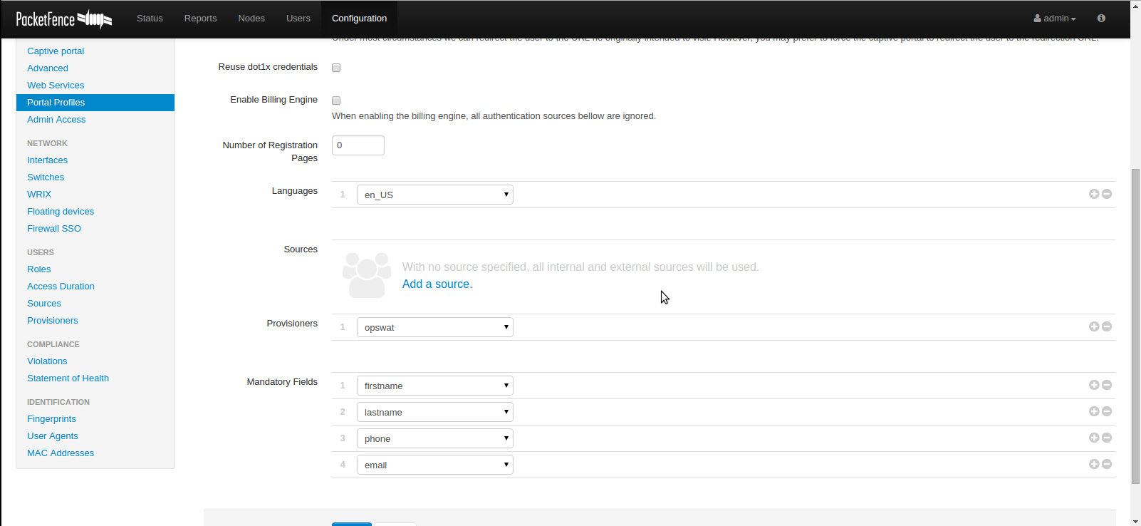 OPSWAT portal configuration