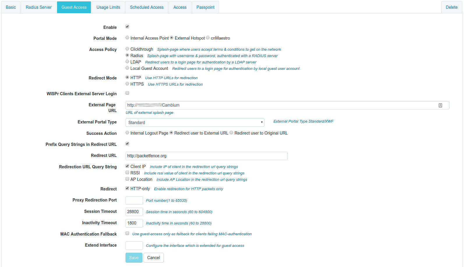 Cambium Web Authentication