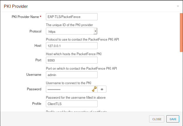 PacketFence PKI configuration