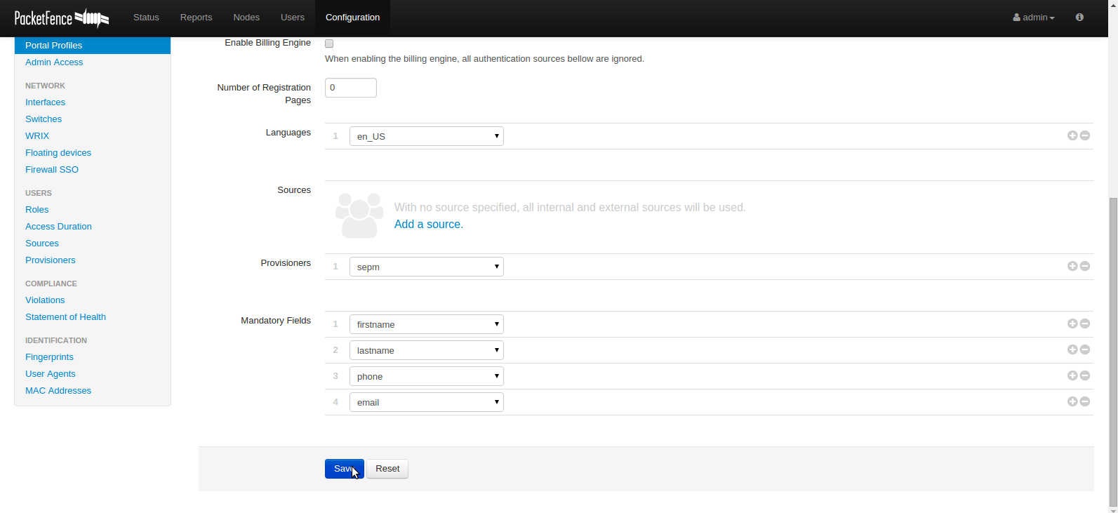 SEPM portal configuration