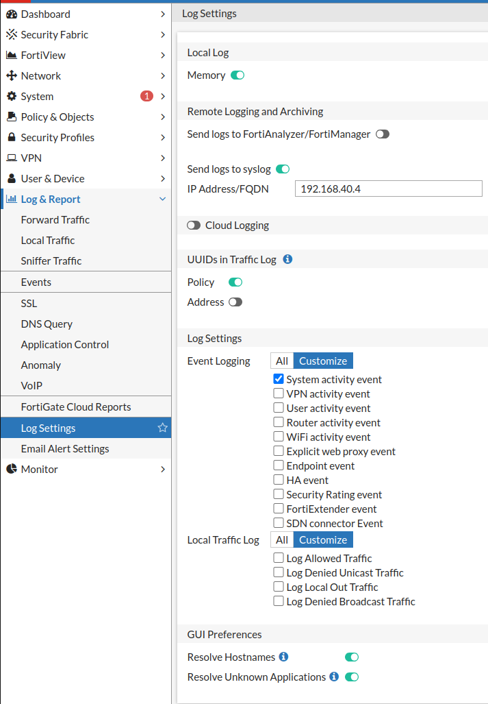 FortiGate Syslog