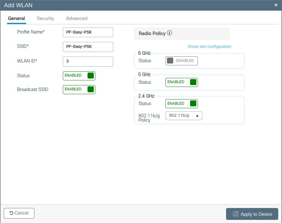 Add pf-easy-psk WLAN